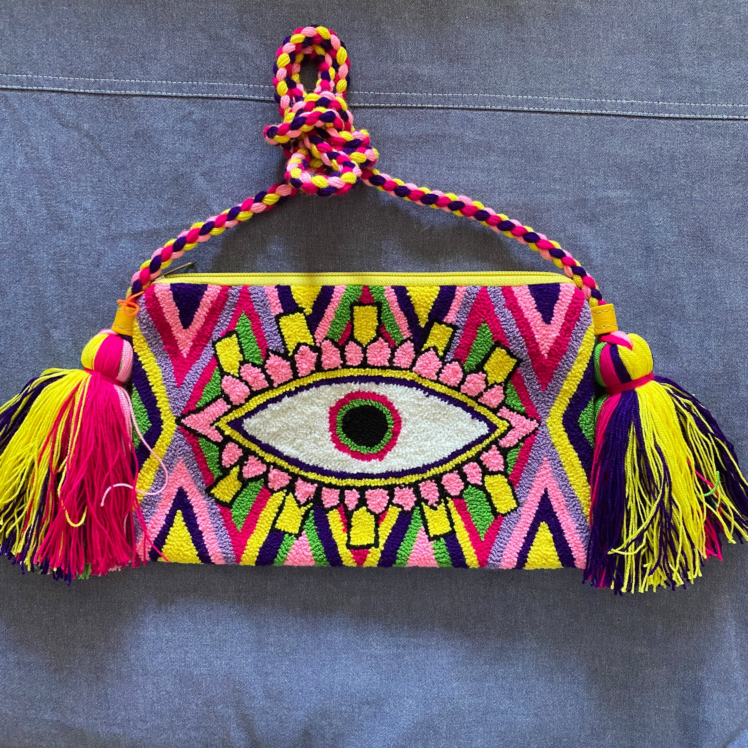 Turkish Evil Eye Wayuu Pouch/small bag – Indiartscollective
