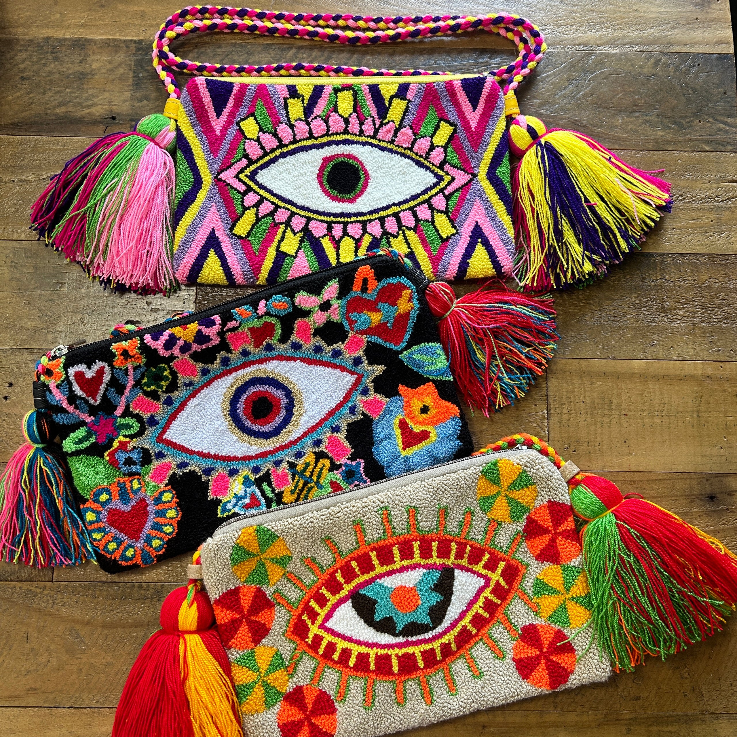 Turkish Evil Eye Wayuu Pouch/small bag – Indiartscollective