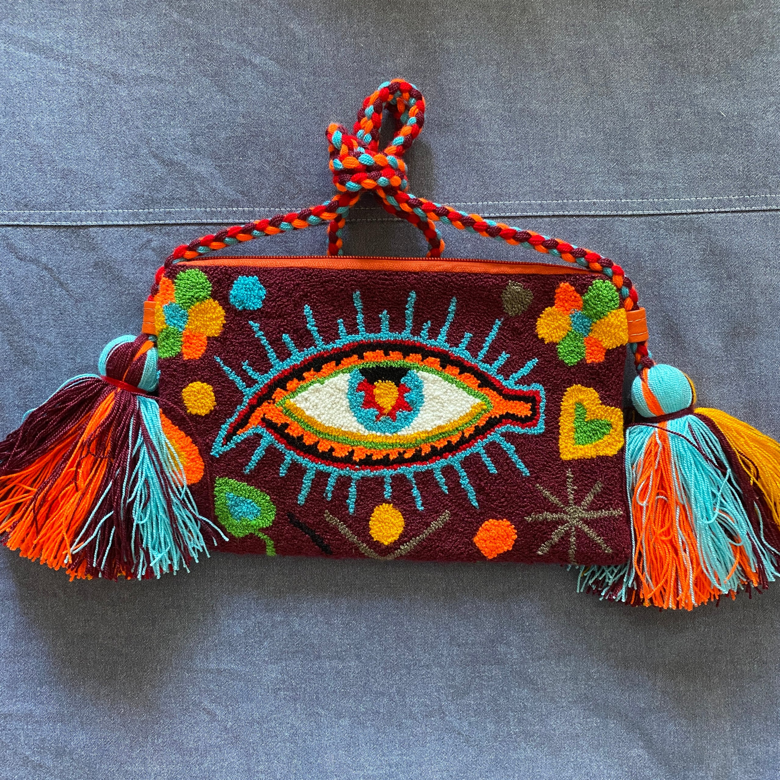 Turkish Evil Eye Wayuu Pouch/small bag – Indiartscollective