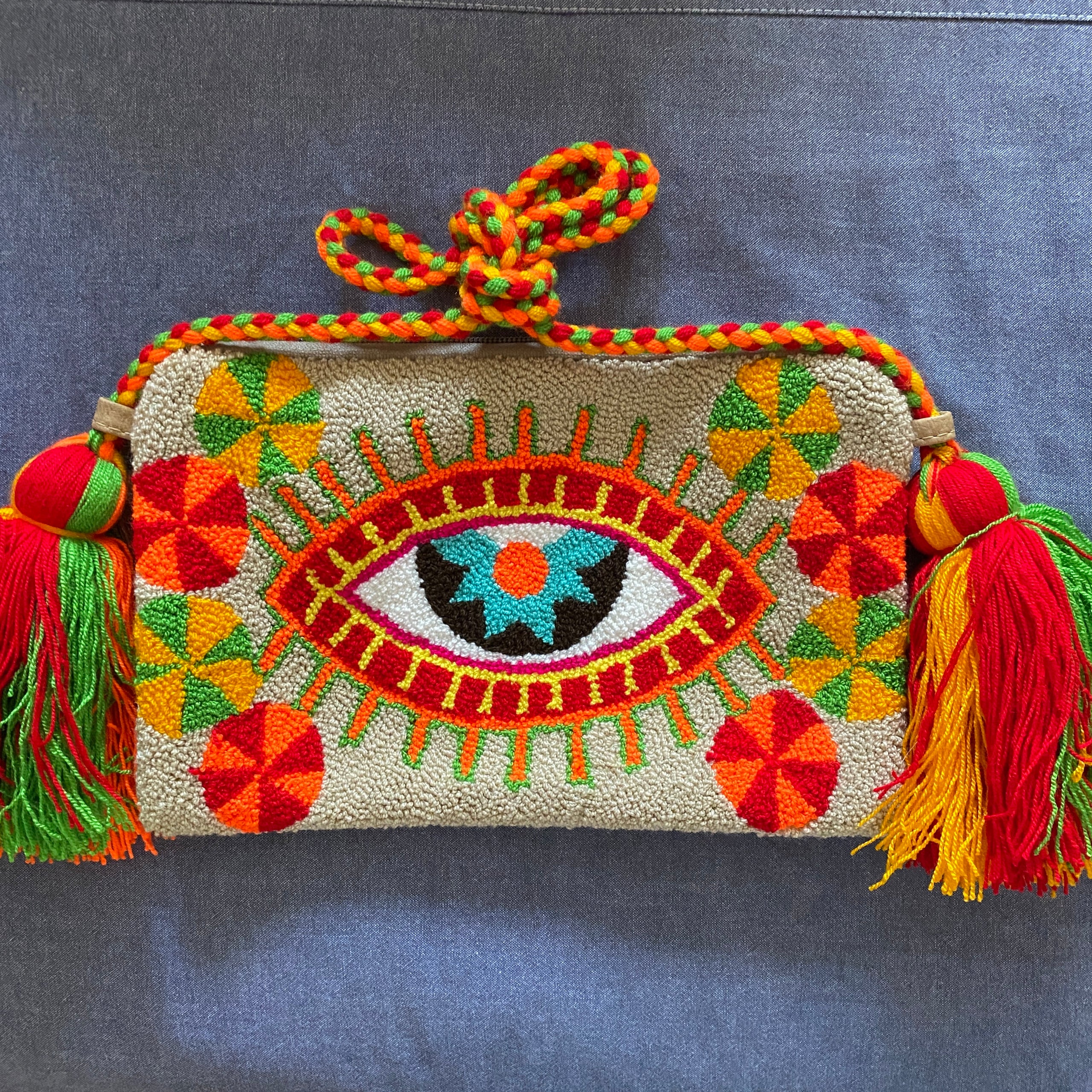 Turkish Evil Eye Wayuu Pouch/small bag – Indiartscollective